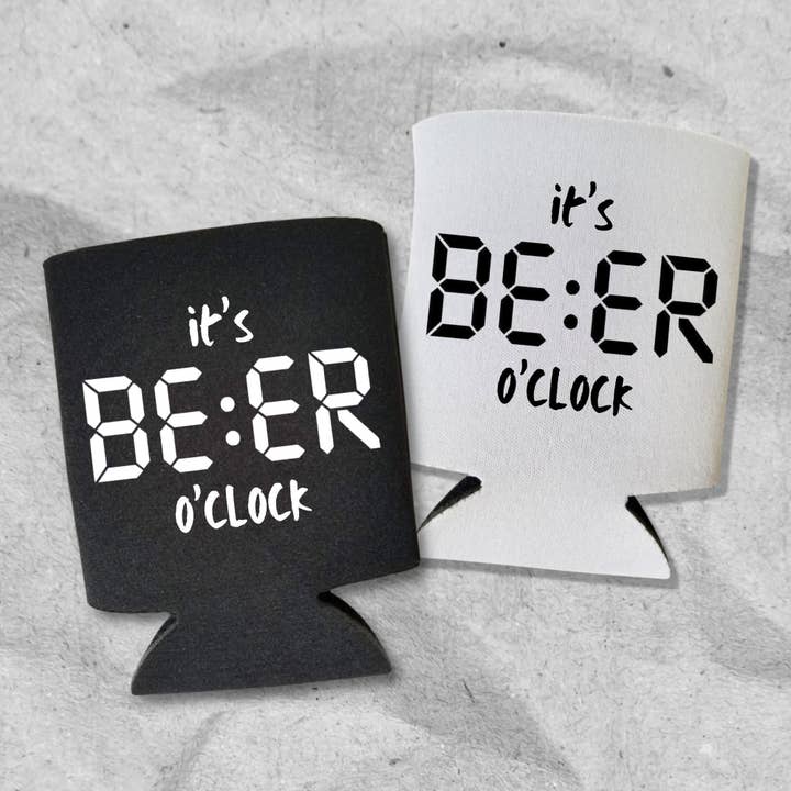 Funny Beer Can Cooler, It's Beer O'clock, Drink Accessory for wholesale by Capital City Commerce
