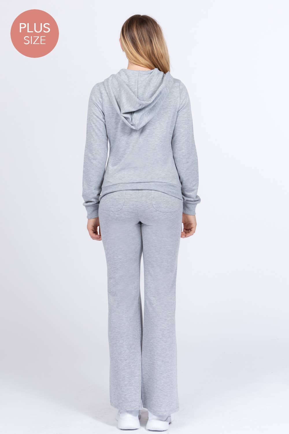 Active Basic | Active USA - Wholesale Lounge Set - Women's - [PLUS SIZE] Long Slv Hoodie Jacket & Pants Sweatsuit Set  20