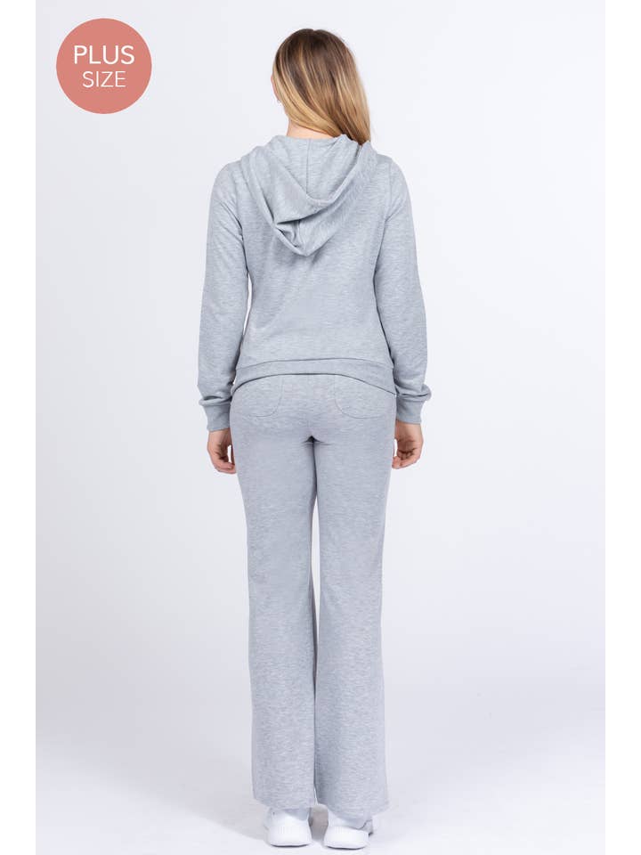 Active Basic | Active USA – Conjuntos Casual - Mulher por atacado – Conjunto de Moletom Plus Size com Jaqueta de Capuz Manga Longa e Calças20