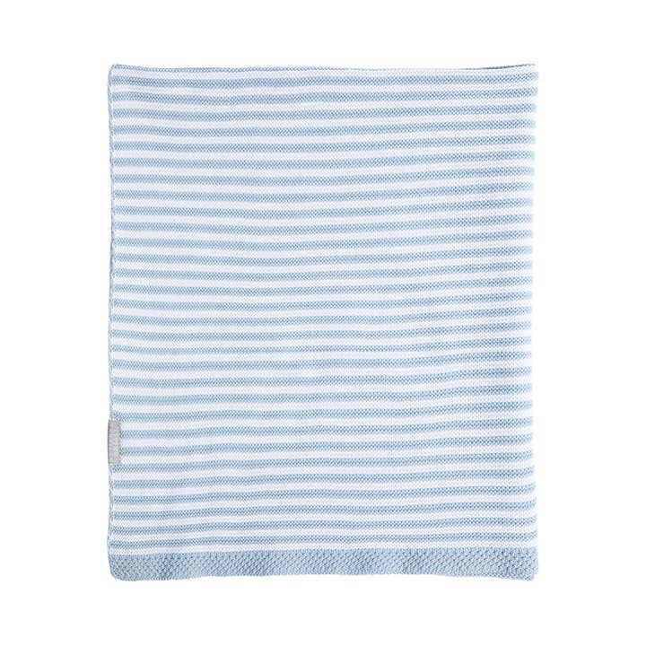 Living Textiles - Wholesale Bedding blanket – Kids & Baby - 100% Cotton Knit Blanket - Blue Stripe