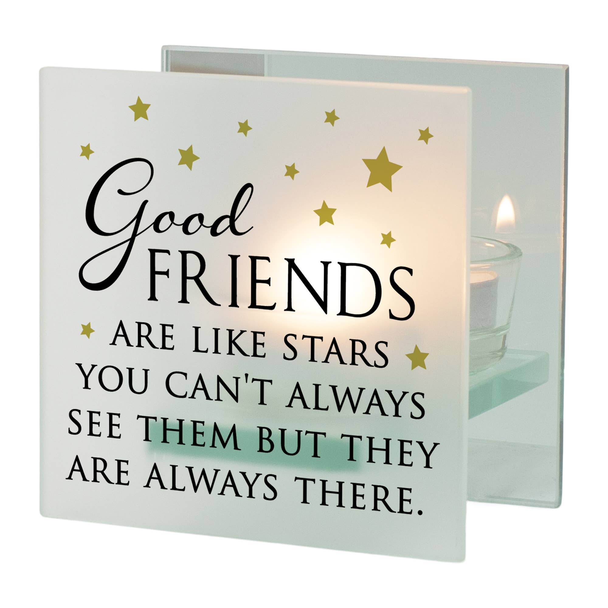 Dicksons - Wholesale Candle Holder - Good Friends Are Like Stars - Glass Tealight Candle Holder2