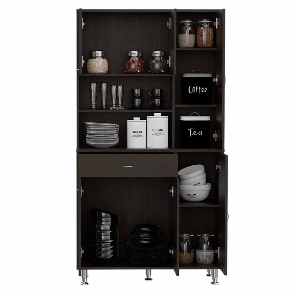 Treevol Furniture - Wholesale Cabinet - Piacenza Kitchen Pantry, Black Wengue Finish6