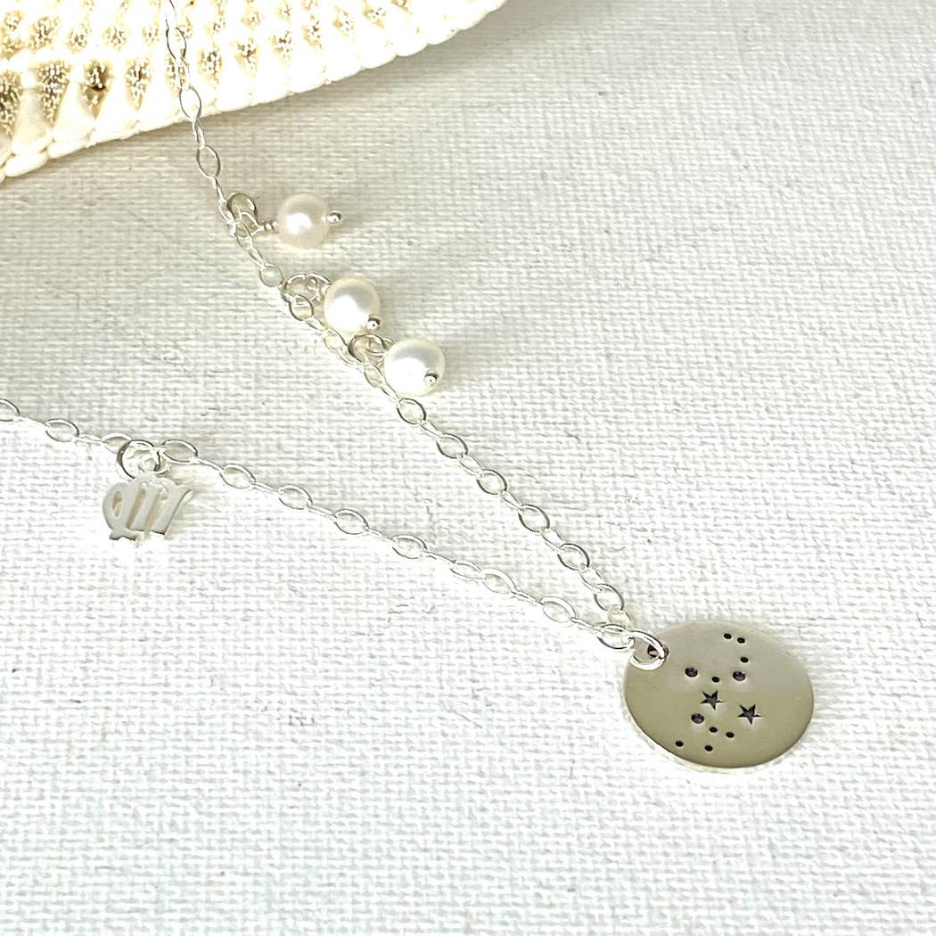 Jackie Gallagher Designs - Handmade Coastal Jewelry – wholesale Pendant/charm necklace – Zodiac & Constellation Sterling Silver Necklace9