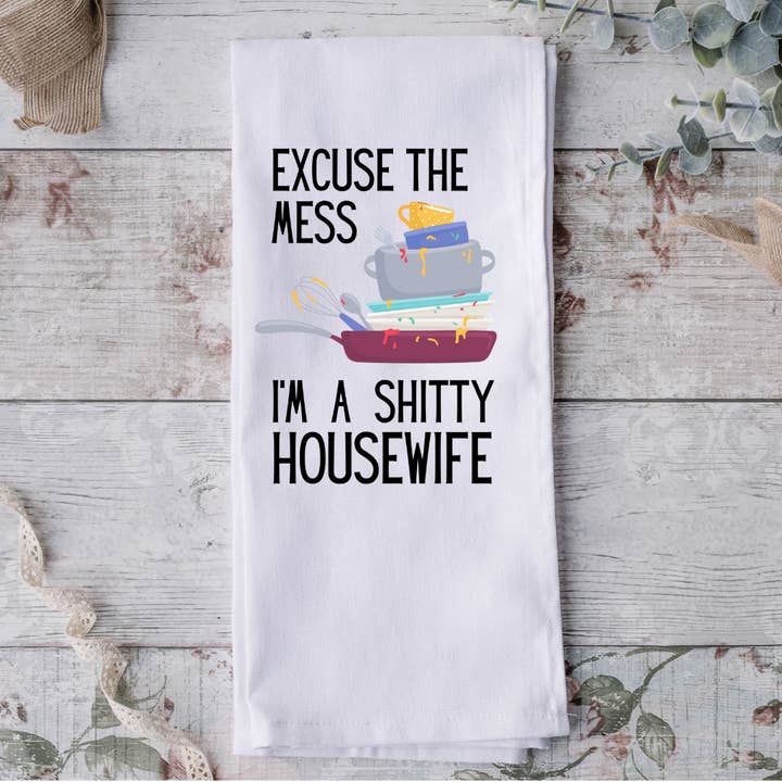 Shitty Housewife Tea Towel for wholesale by Possibilities