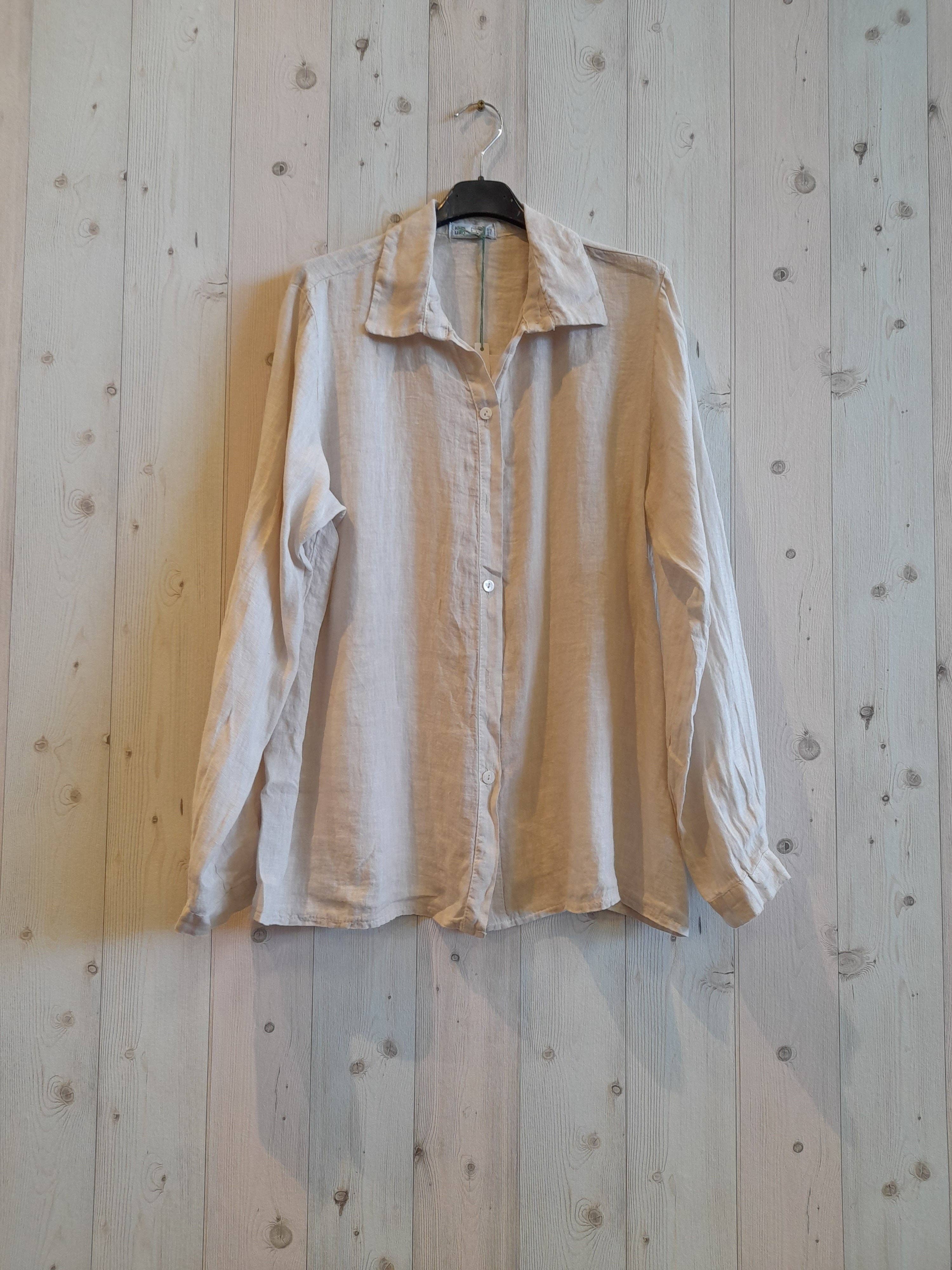 Linen & More - Vente Chemise à col boutonné – femme - Chemise basique pour femme 100 % lin0