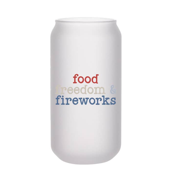 18 oz July 4th Favorites Beer Can Glass Cup,4th of July Cup for wholesale by Amber Marie Design