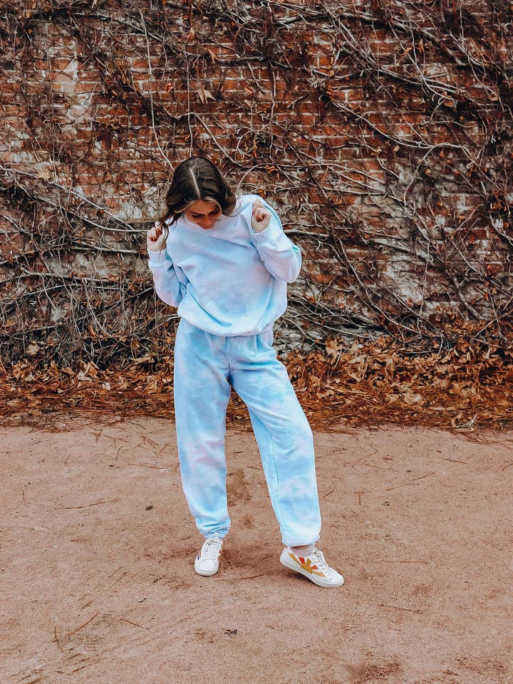 Blue Tie-Dye Crewneck Sweatshirt | Sweatshirt Sweatpants for wholesale by Eighteen61Designs