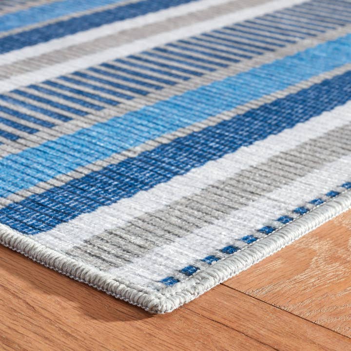 Annie Selke - Wholesale Area Rug - Always Greener Machine Washable Rug | Blue/Grey4