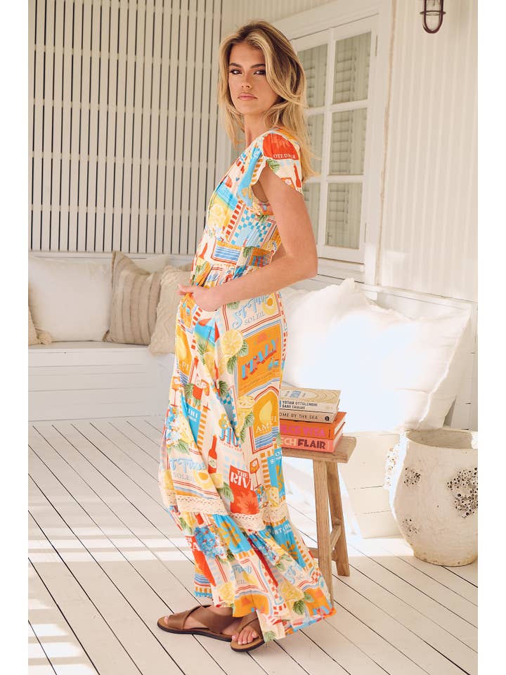 Jaase - Wholesale Dress - Women's - SUN LOUNGER PRINT TABITHA MAXI DRESS