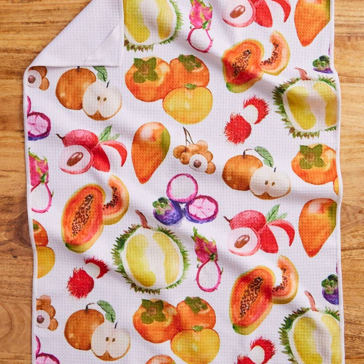 Menmin Made - Wholesale Tea Towel - Asian Fruit Waffle Weave Kitchen Towel2
