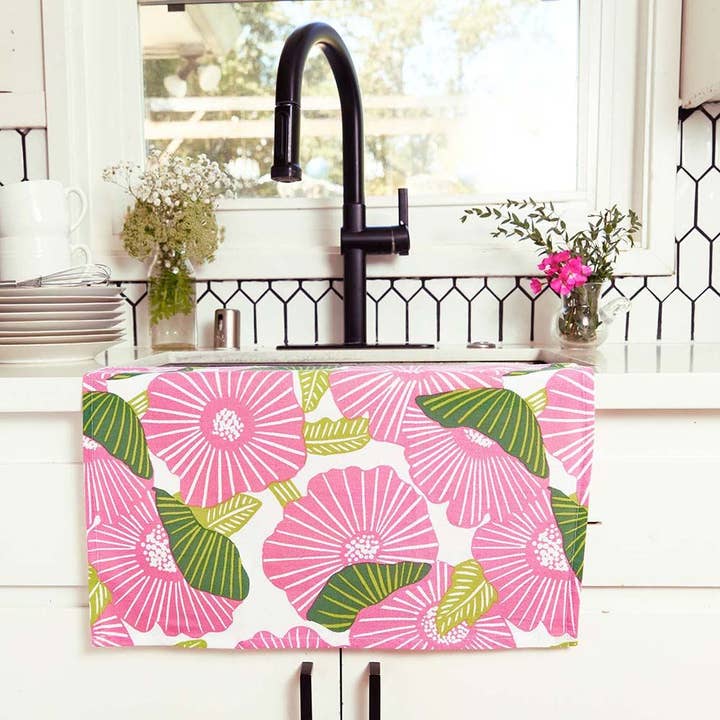 rockflowerpaper - Wholesale Tea Towel - POPPY PAPAVER Cotton Kitchen Towels, Set of 3