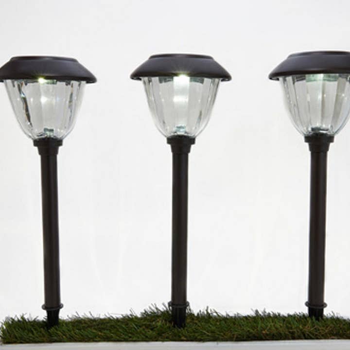 OutdoorSolarOutlet – wholesale Outdoor/lawn light – Energizer 8 Pack Solar Pathway LED Lights Outdoor-Stainless Steel ( Black )