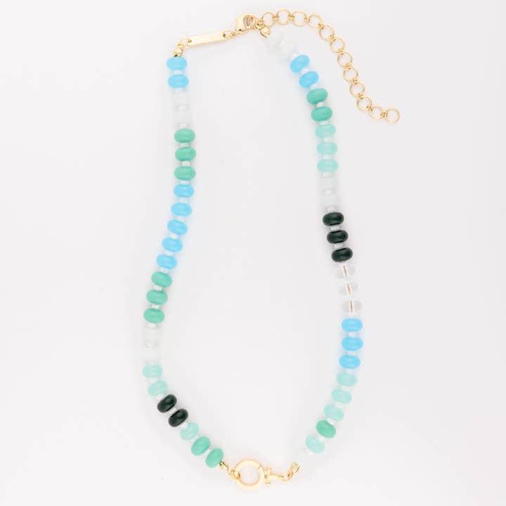 Necklace Luxe Thea Stone Necklace Blue for wholesale by Michelle McDowell