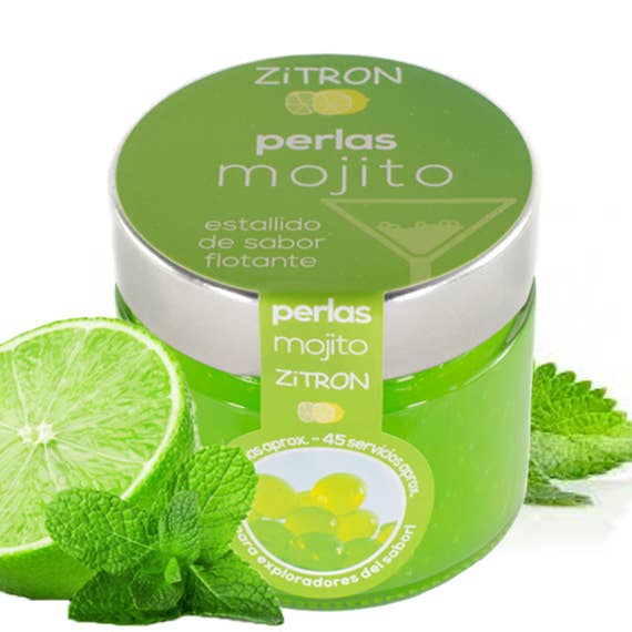 Concentrados ZiTRON - Wholesale Cocktail Mix/Syrup - Mojito Zitron Pearls, Jar 180 GR.