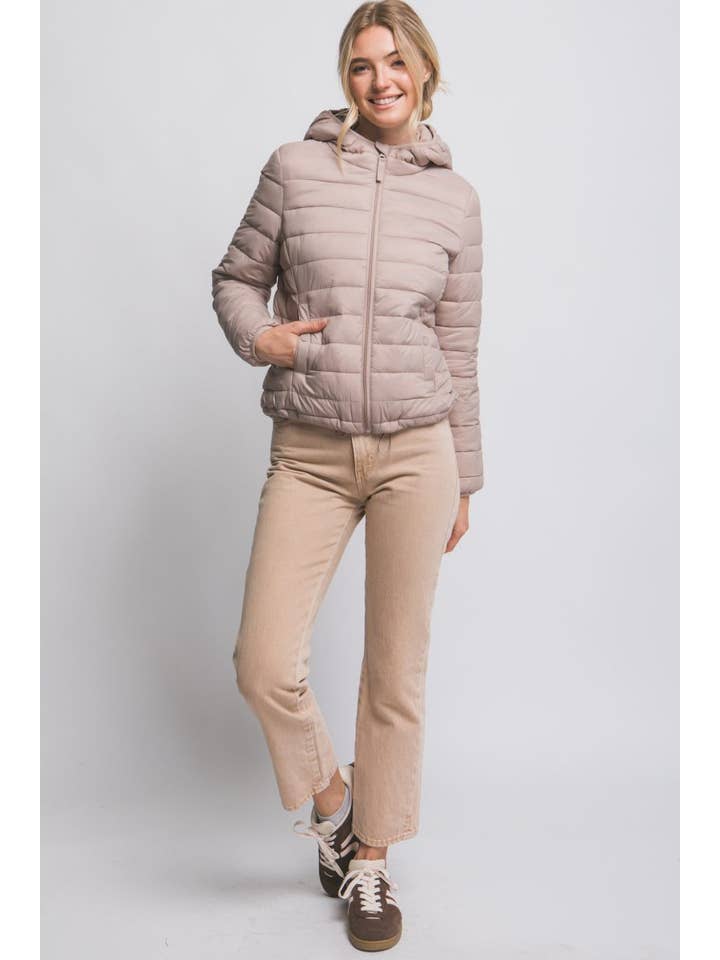 Vanilla Monkey - Wholesale Puffer Jacket - Women's - Hooded Light Puffer Jacket5