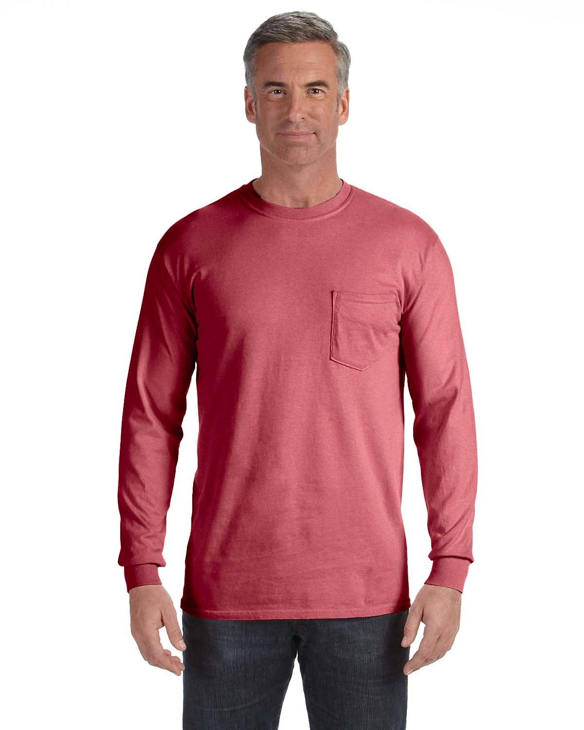 Total Apparel - Wholesale T-Shirt - Men's - Comfort Colors Garment-Dyed Long-Sleeve Pocket T-Shirt C441018