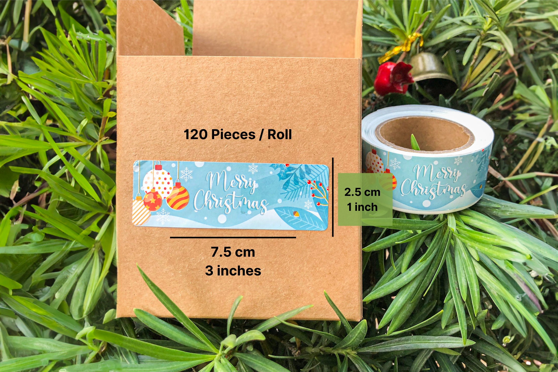 Plantish - Wholesale Gift Tag Label - Frosty Blue Christmas Tag, Sticker | Christmas Card & Label6