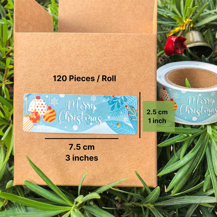 Plantish - Wholesale Gift Tag Label - Frosty Blue Christmas Tag, Sticker | Christmas Card & Label6