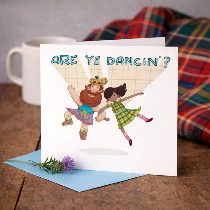 Are ye dancin? - Scottish Ceilidh Greeting Card - Fun Humour for wholesale by The Grey Earl