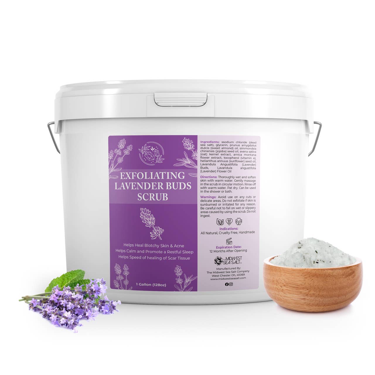The Midwest Sea Salt Company - Wholesale Body Scrub/Exfoliant - Exfoliating Lavender Aromatherapy Body Scrub 128oz4