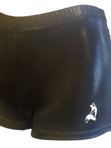 Schwarze glänzende Performance-Shorts für den Großhandel von Foxy's Leotards
