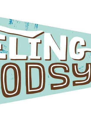 Feeling Woodsy: large pennant, Vintage-styled Screen Print for wholesale by Gibbs Smith