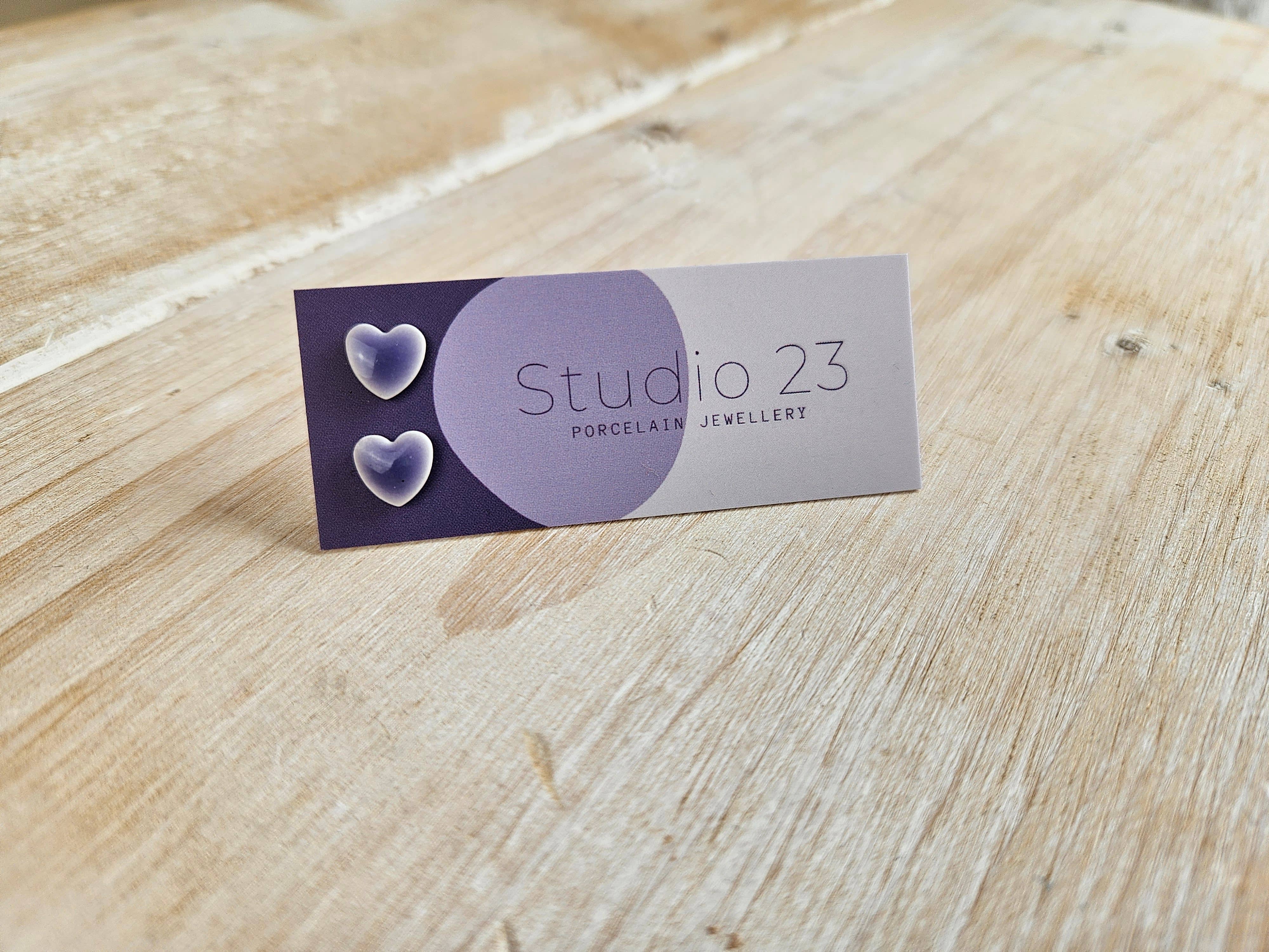 Studio 23 Ceramics – wholesale Stud/post earrings – Stud Heart Earring Pair4