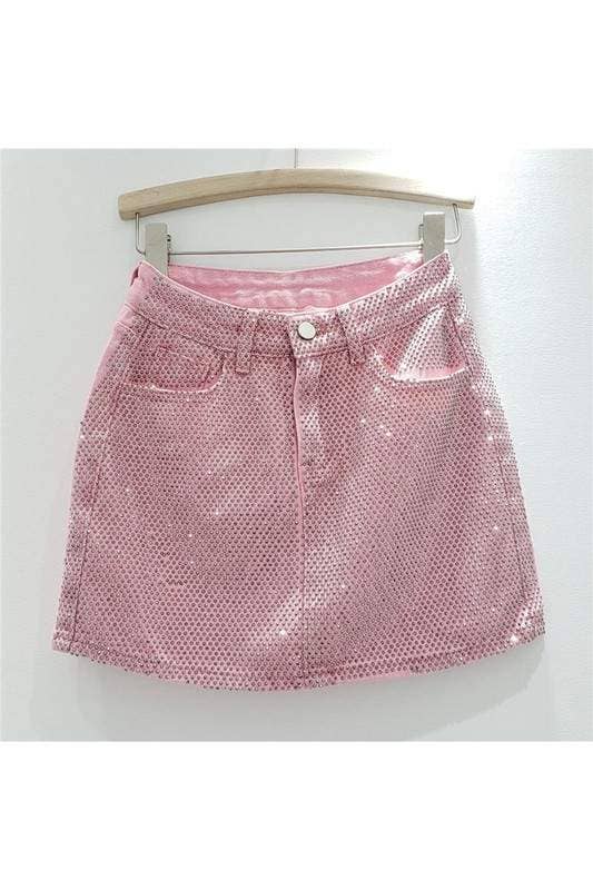 Queen Fashion - Vendita all'ingrosso Gonna - Donna - Gonna short di jeans con strass6