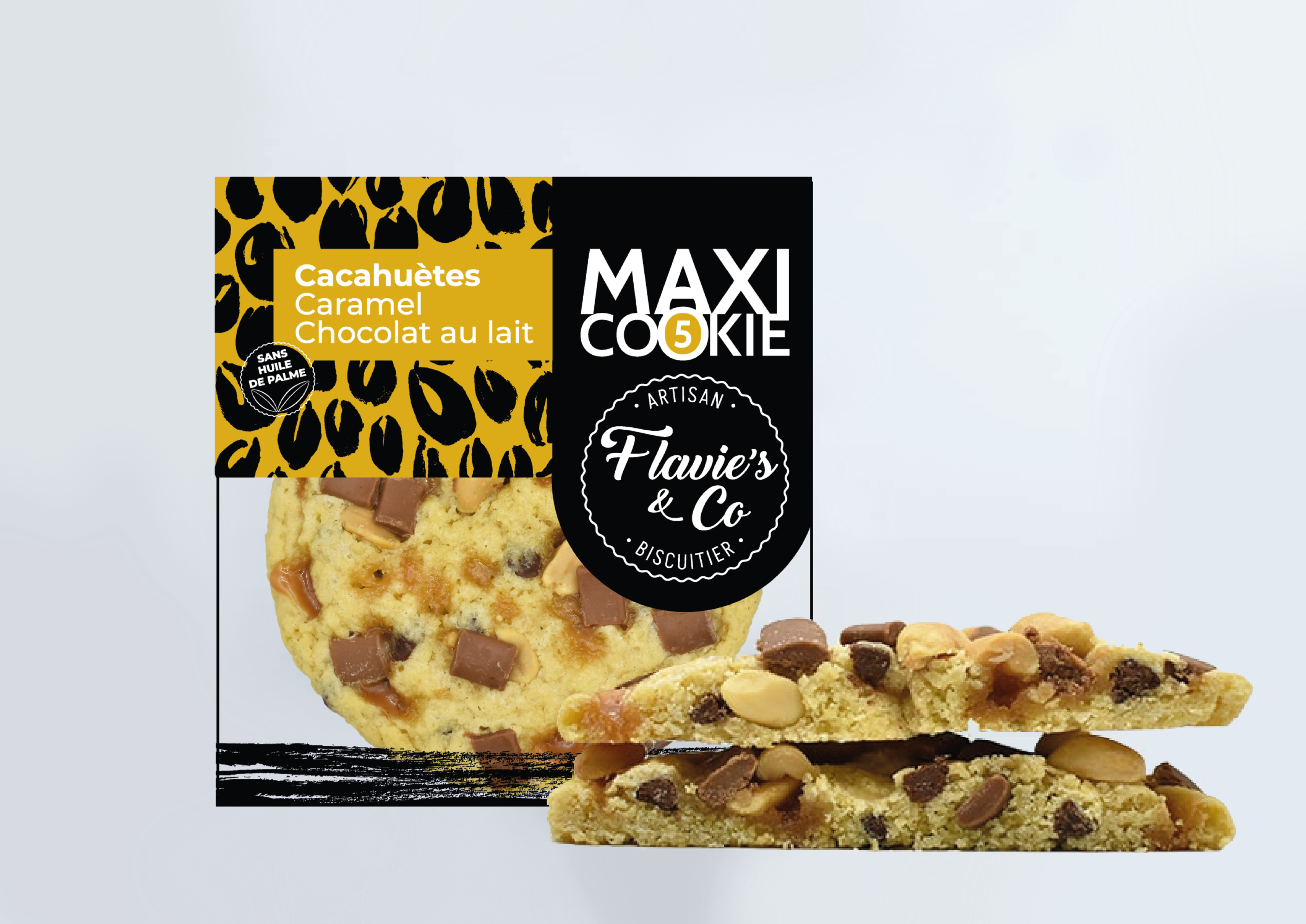 Flavie's & Co – Cookie por atacado – Maxi cookie com amendoim, caramelo e chocolate ao leite1