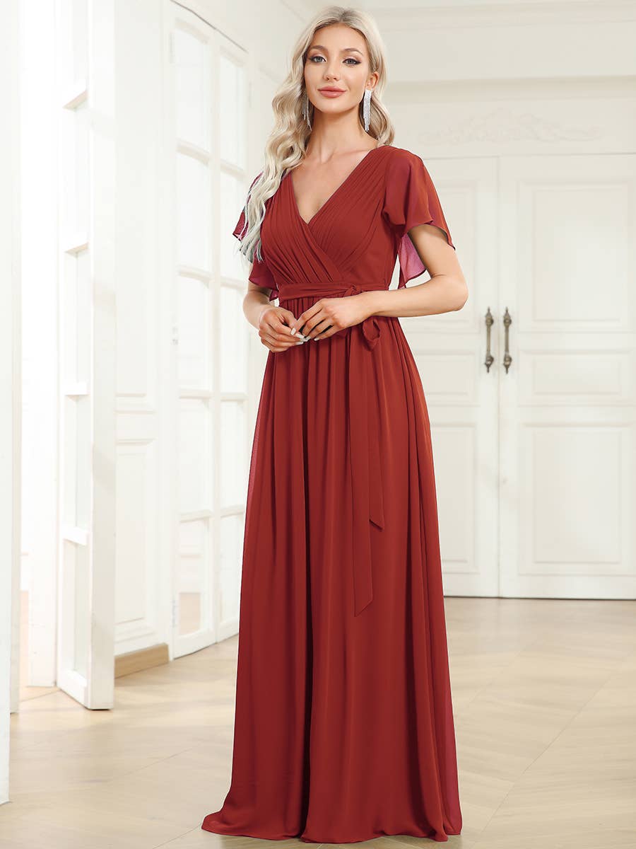 Ever-Pretty - Vente Robe – femme - Robes de soirée à volants à manches courtes exclusives B2B36