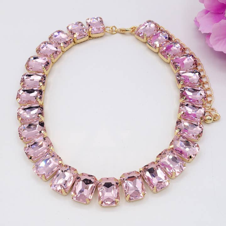 Daemon srls - Wholesale Beaded/Pearl Necklace - MARGOT collier con pietre sfaccettate - gold6