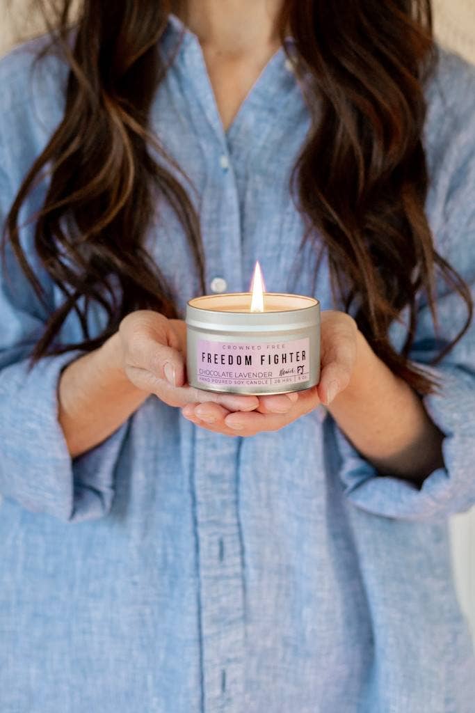 Crowned Free - Wholesale Travel Candles - Freedom Fighter Candle - 8oz - Made by Survivors3