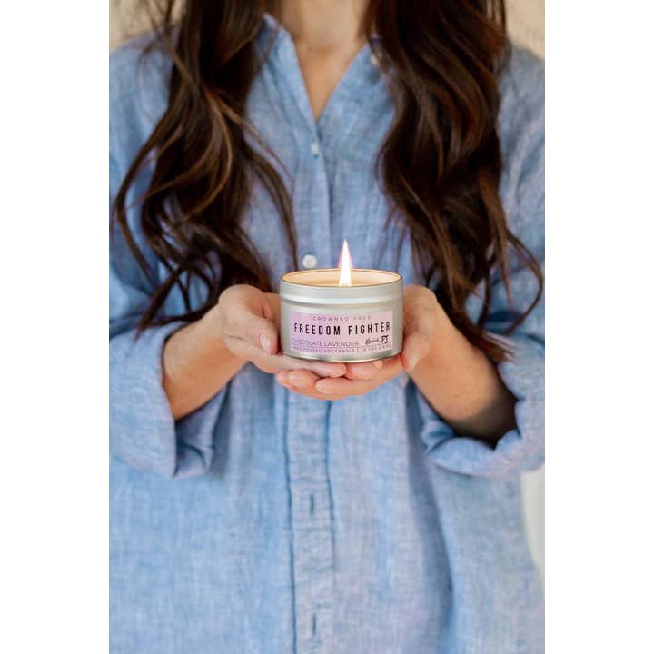 Crowned Free - Wholesale Travel Candles - Freedom Fighter Candle - 8oz - Made by Survivors3
