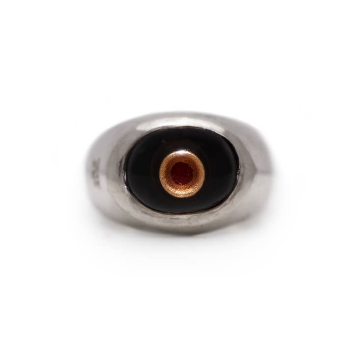 *RTS* Maat 6 Zwarte Baby Oogbal Ring voor wholesale door Alex Streeter