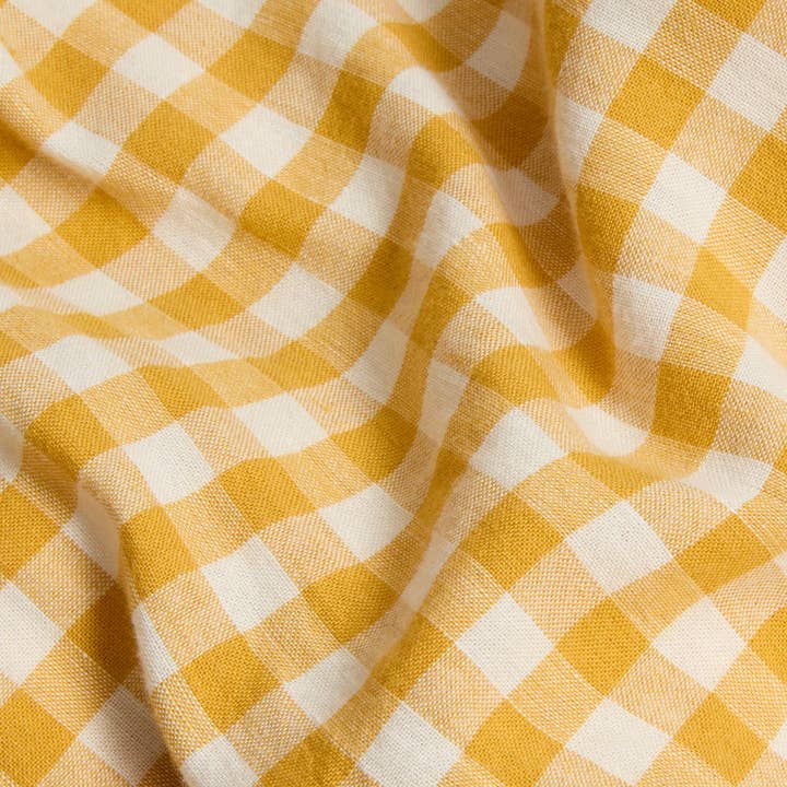 Piglet in Bed USA - Wholesale Bedding Pillowcase/Sham - Honey Gingham Linen Blend Pillowcase (Pair)