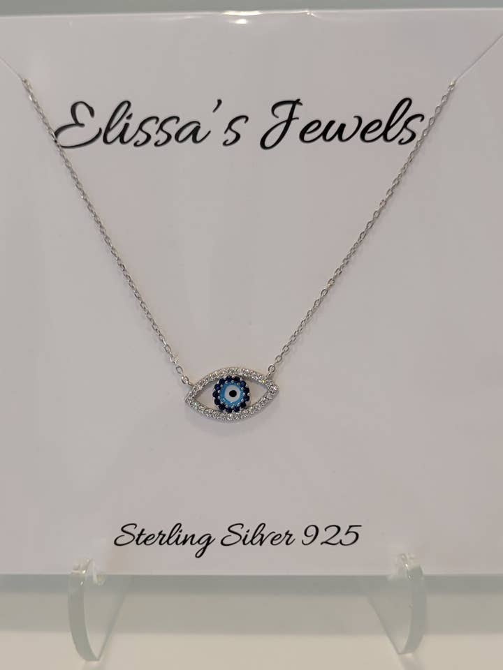 Sterling Silver 925 Evil Eye Necklace for wholesale by Elissas Jewels