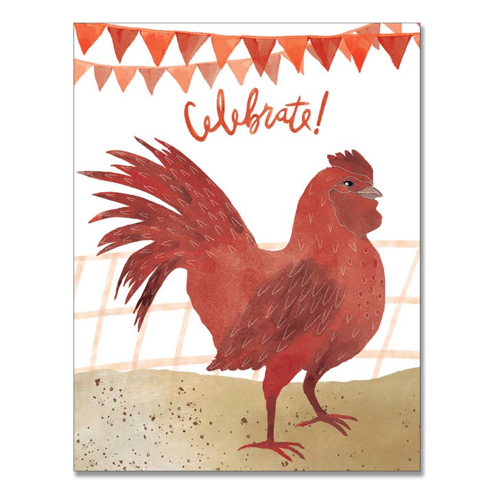 Happy Rooster - Celebrate! for wholesale by Karen Eide Studios