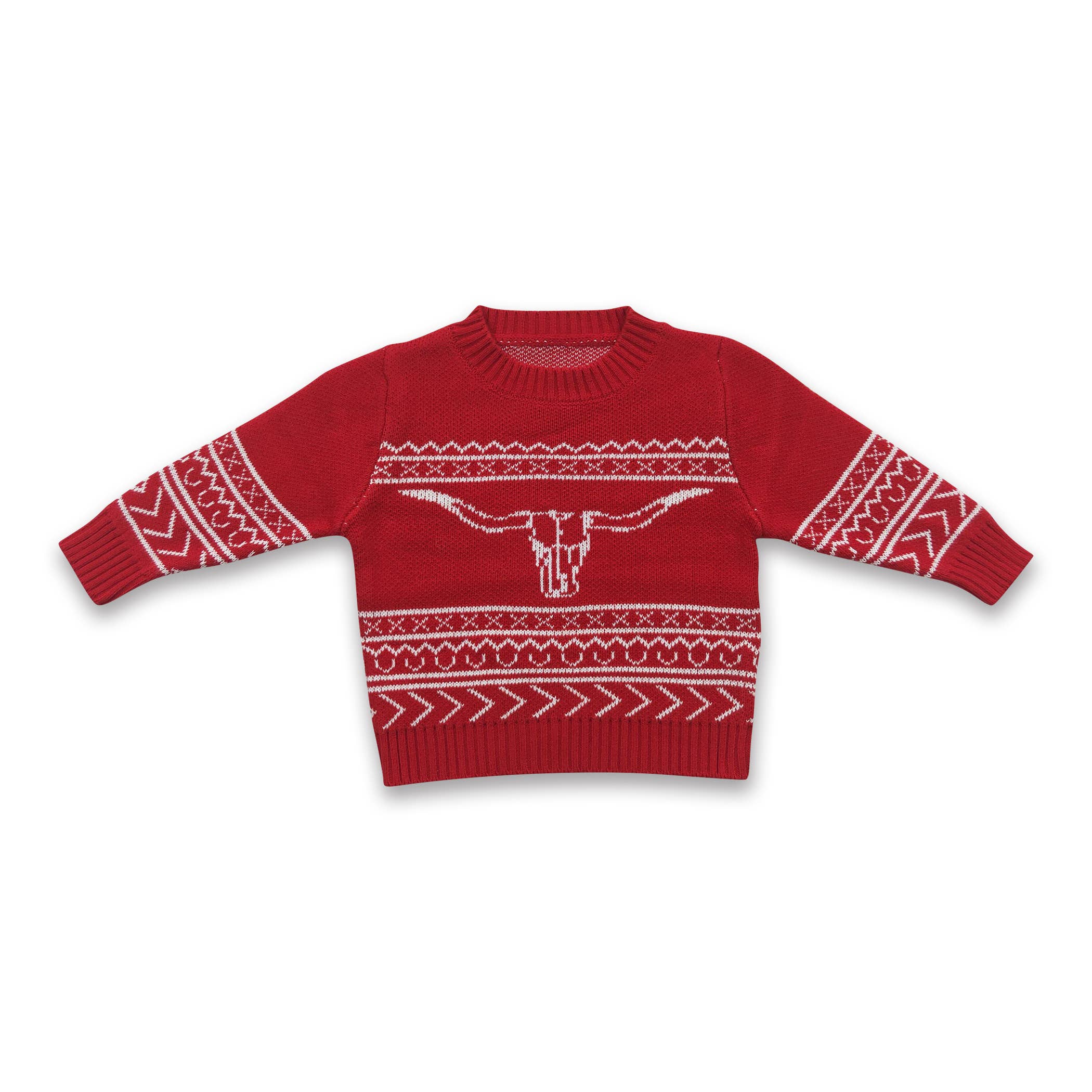 Yawoo Garments - Wholesale Knit Sweater - Kids - Olive bull skull aztec cow baby kids sweater6
