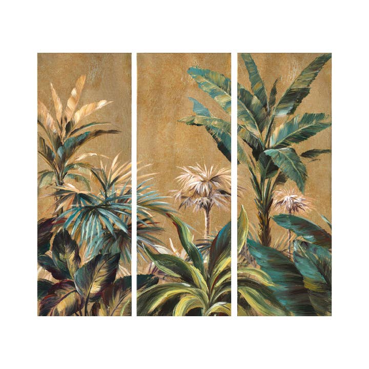 Hand painted picture “Chlorophyll - Set 3 pcs 40x120" for wholesale by AGAVE S.R.L.