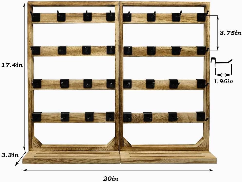 Cork and Charm – Großhandel Schmuckständer & -display – Doppelter faltbarer Schmuckständer aus Holz für Ohrringe0
