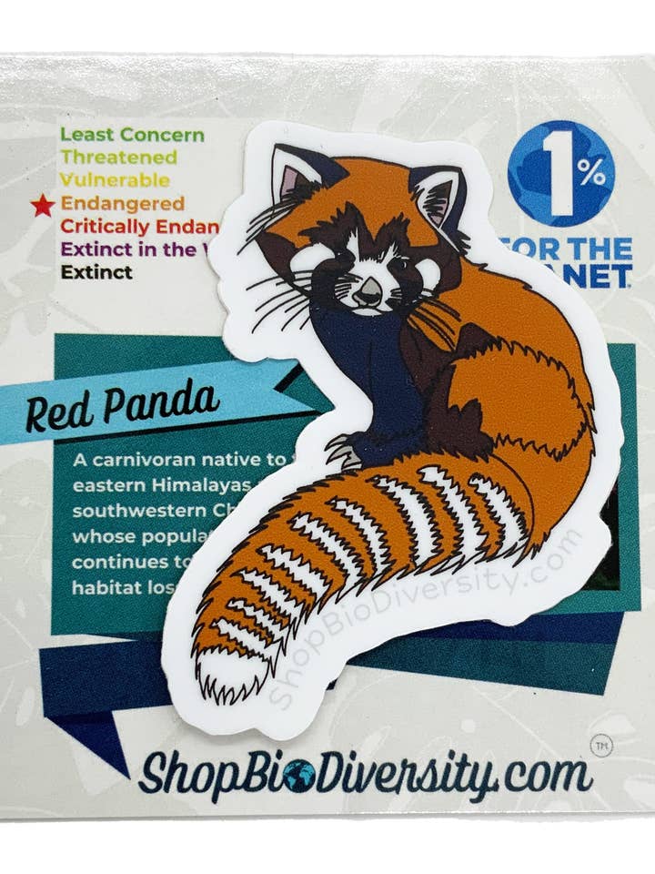 Autocolante de Vinil de Panda Vermelho - Decalque de Vida Selvagem por atacado de Shop BioDiversity