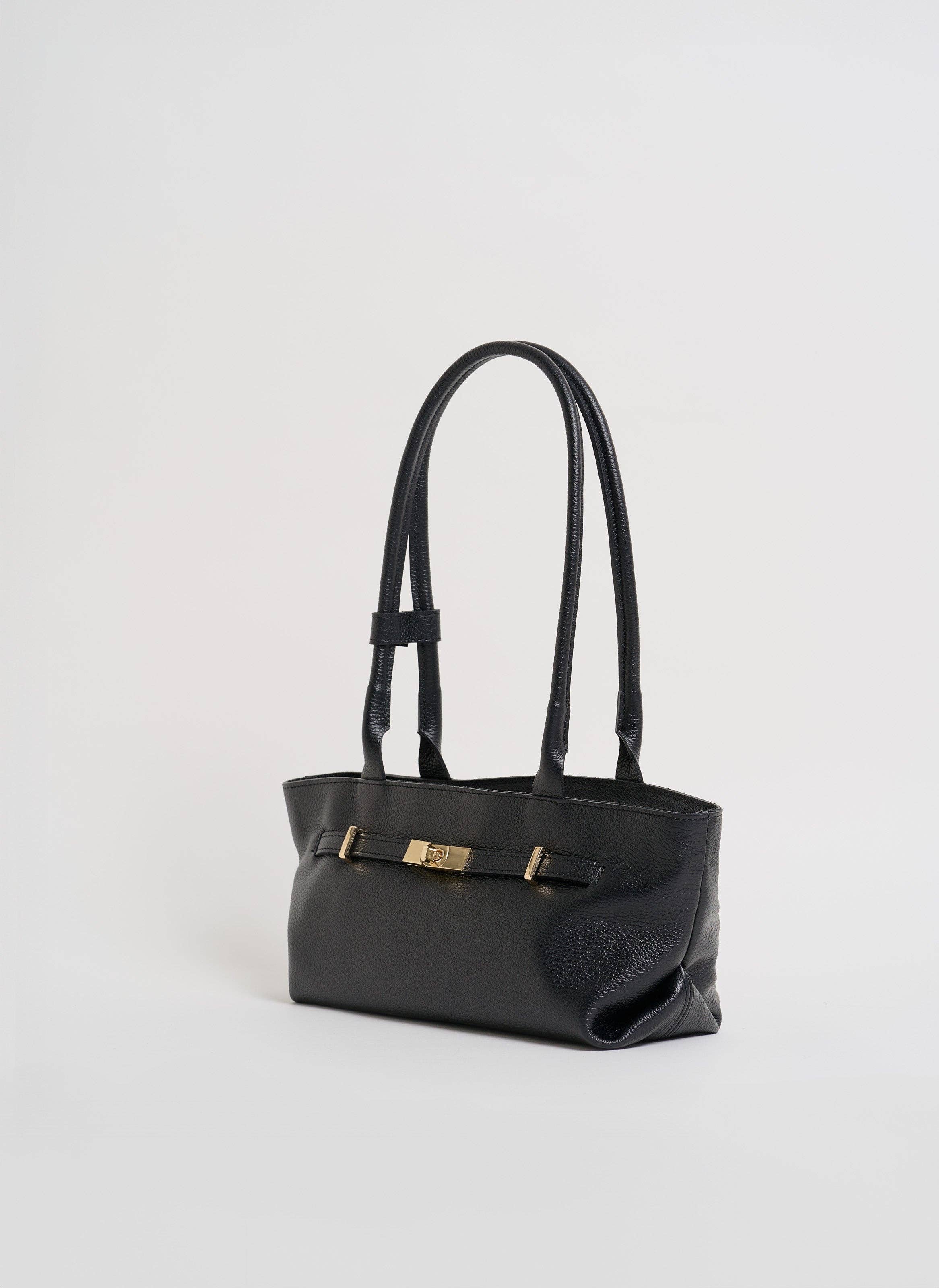 Voemièn - Wholesale Top Handle Bag - Women's - Lola Bag in Black Togo Leather1