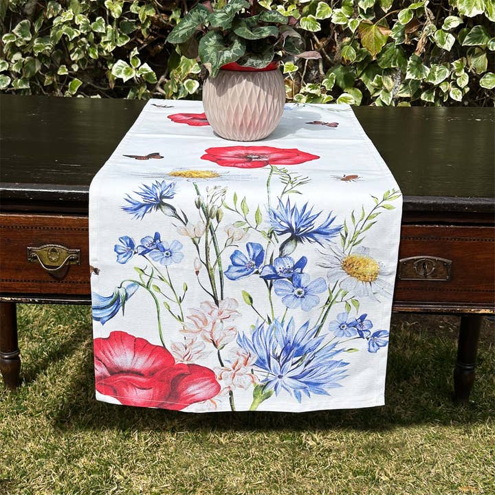 Olivia Home - Vendita all'ingrosso Runner - Runner tavola puro cotone pesante (400gr) - Fiori di Campo1