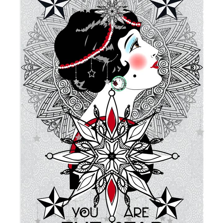 Rosie Rose Parker - Wholesale Art print - Star and lady print whimsical unusual print illustration6