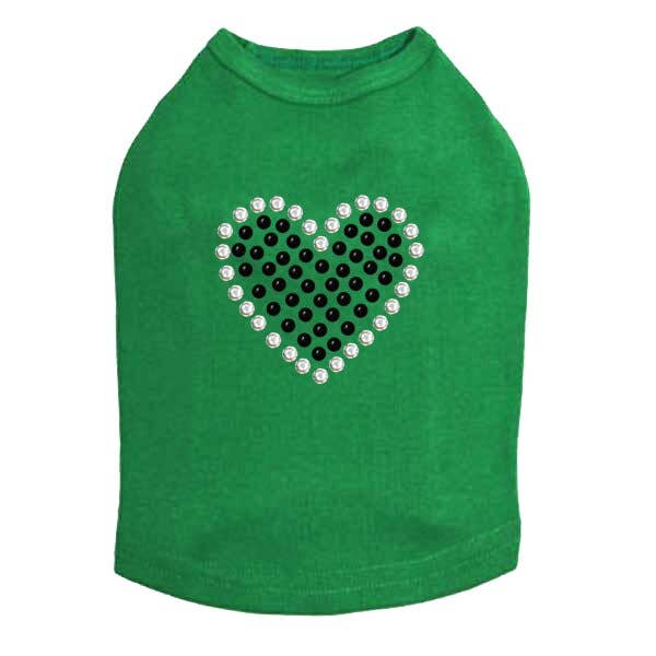 Dog in the Closet - Wholesale Pet shirt – Dog - Black Rhinestone Heart Dog Tank2