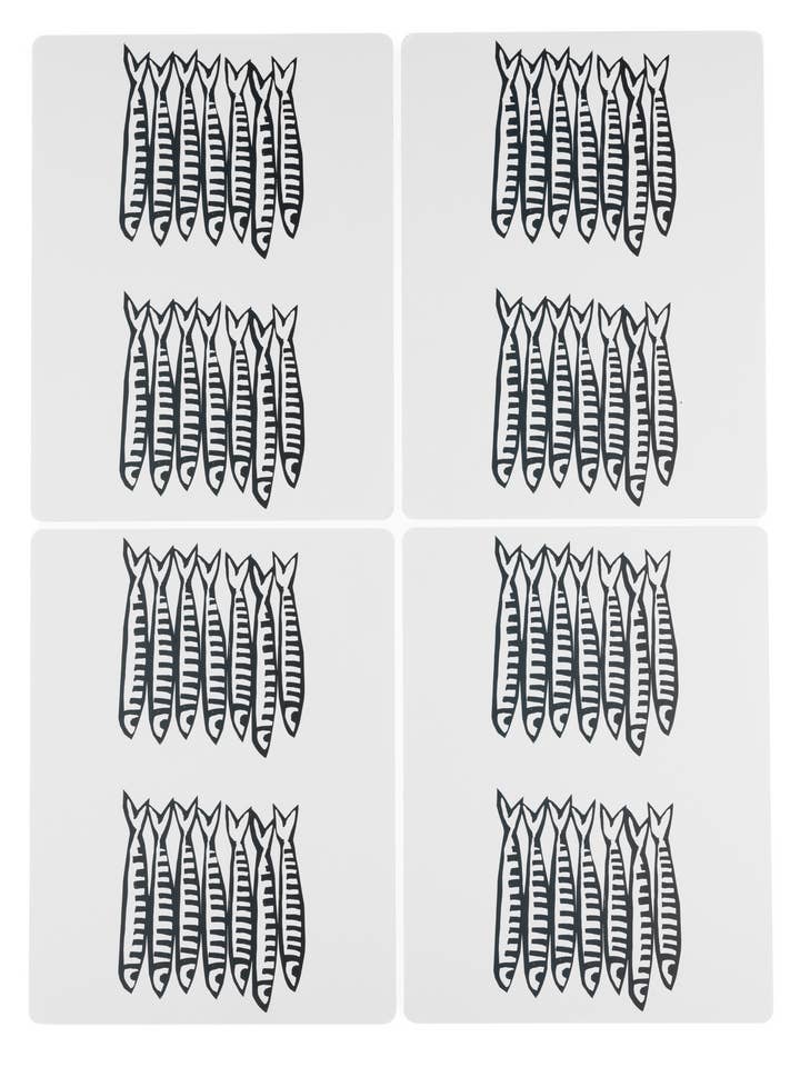 Sardine Indigo Cork Backed Placemats(4) for wholesale by Shoeless Joe Ltd