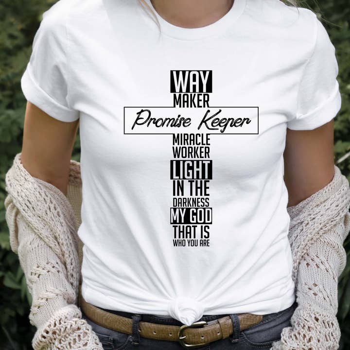 Daily Prints - Wholesale Screen Printed T-Shirt - Women's - Waymaker Promise Keeper Christian Tee1