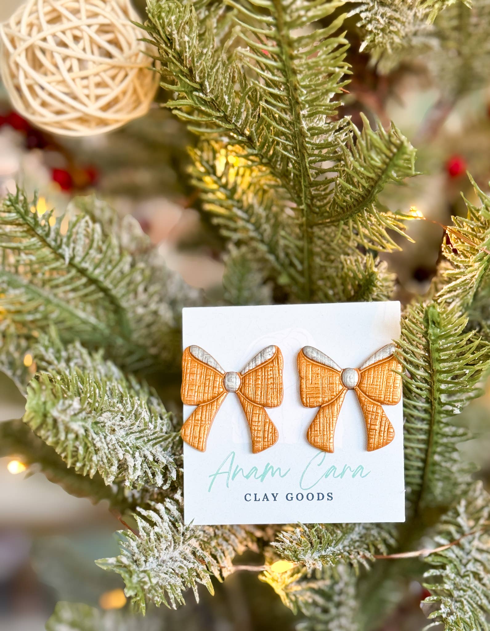 Anam Cara Clay Goods - Wholesale Stud/Post Earrings - Sparkle Bow Statement Studs-Polymer Clay Earrings1