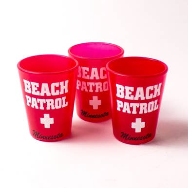Red Minnesota Beach Patrol Shot Glass - 3ct for wholesale by Mid America