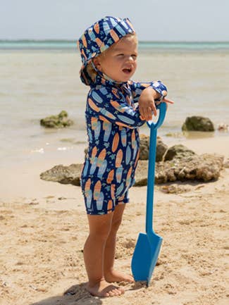 Combinaison de surf courte UPF50+ pour garçons et filles (H) pour la vente par Flap Happy